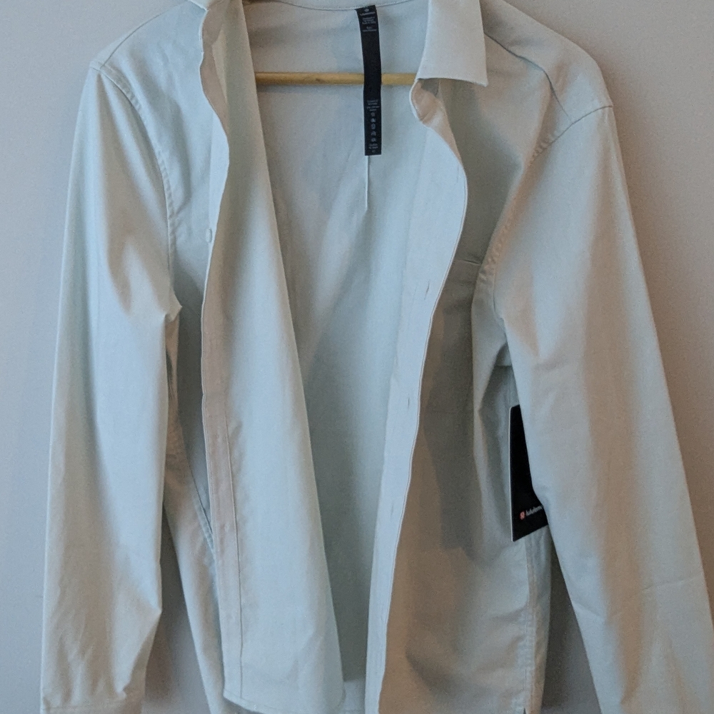 Lululemon men's Light Cream Mason Flannel Shirt Size Medium